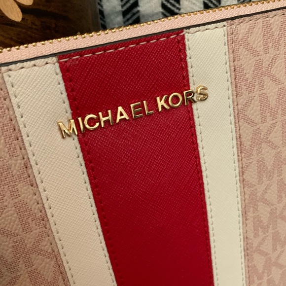 Michael kors mk xl zip clutch ballet pink red - Picture 4 of 8